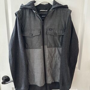 RVCA Charcoal and Black Hooded Jacket